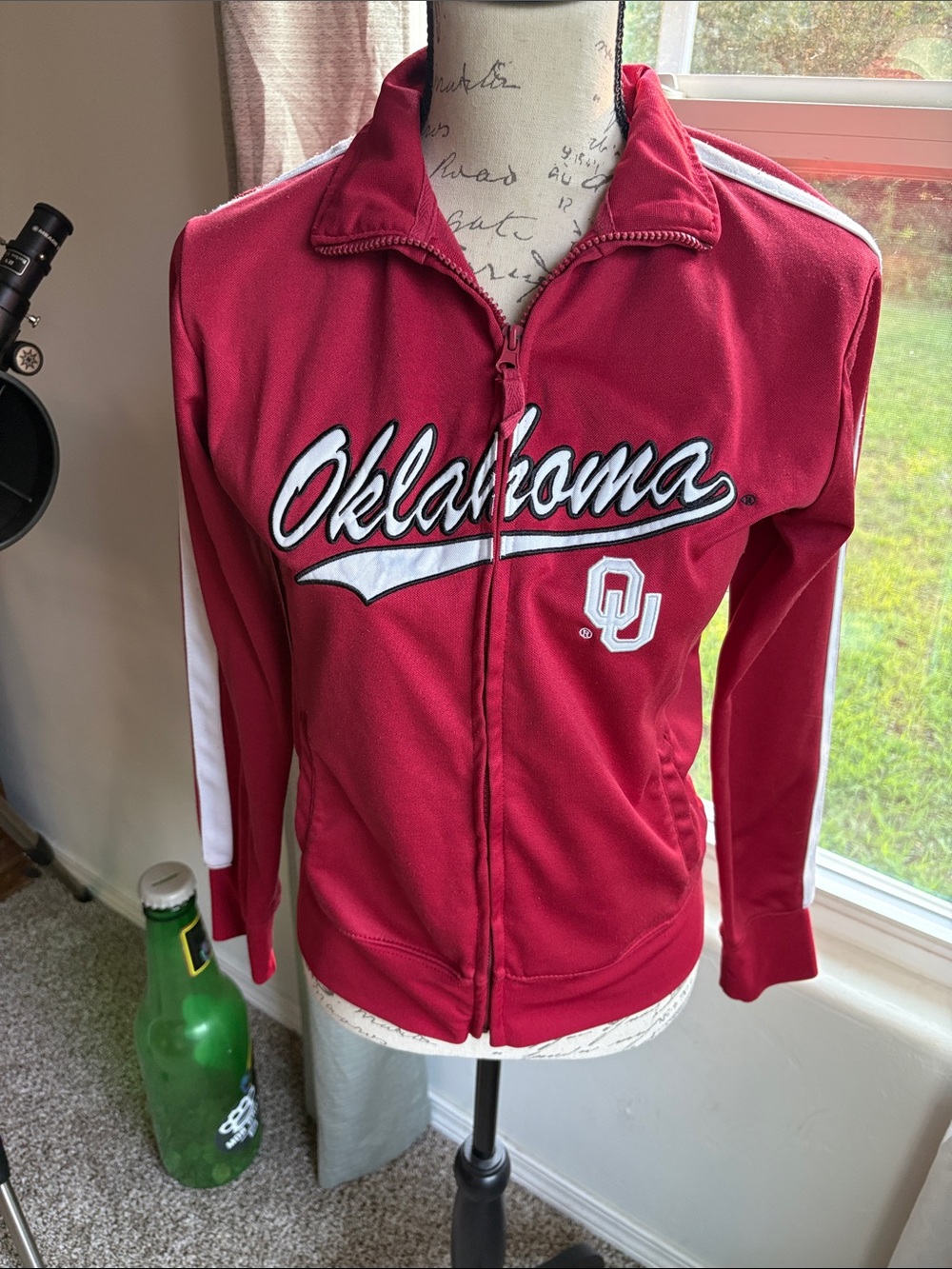 Campus Heritage Crimson and White Oklahoma Varsity Jacket